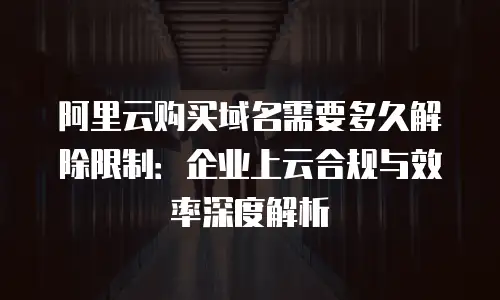 阿里云购买域名需要多久解除限制：企业上云合规与效率深度解析