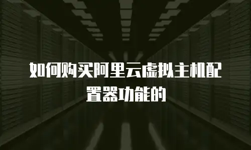 如何购买阿里云虚拟主机配置器功能的