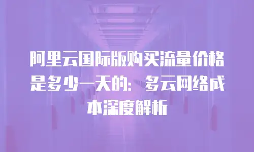 阿里云国际版购买流量价格是多少一天的：多云网络成本深度解析