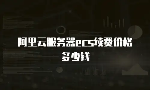 阿里云服务器ecs续费价格多少钱