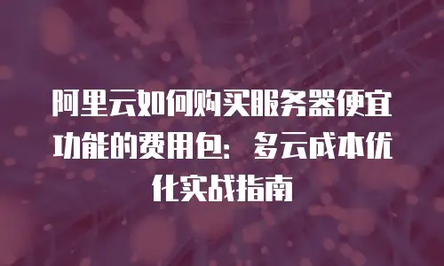 阿里云如何购买服务器便宜功能的费用包：多云成本优化实战指南
