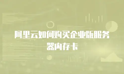 阿里云如何购买企业版服务器内存卡