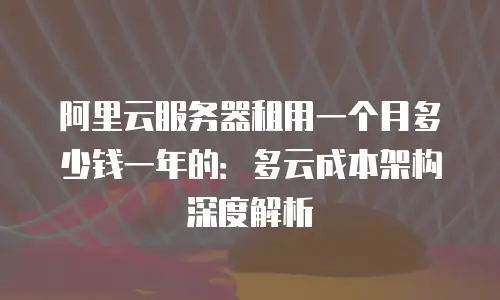 阿里云服务器租用一个月多少钱一年的：多云成本架构深度解析