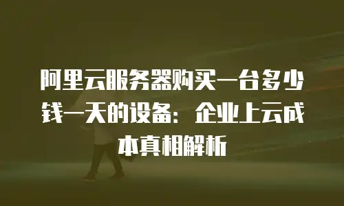 阿里云服务器购买一台多少钱一天的设备：企业上云成本真相解析