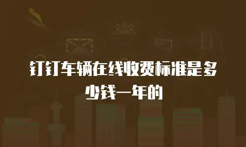 钉钉车辆在线收费标准是多少钱一年的