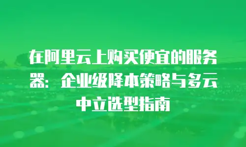 在阿里云上购买便宜的服务器：企业级降本策略与多云中立选型指南