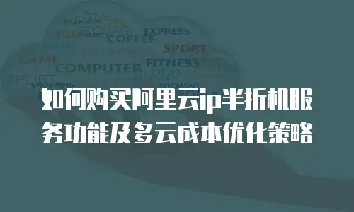 如何购买阿里云ip半折机服务功能及多云成本优化策略