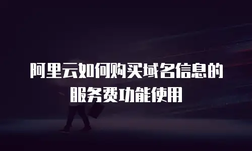 阿里云如何购买域名信息的服务费功能使用