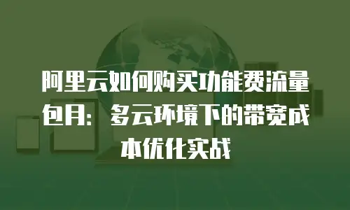阿里云如何购买功能费流量包月：多云环境下的带宽成本优化实战