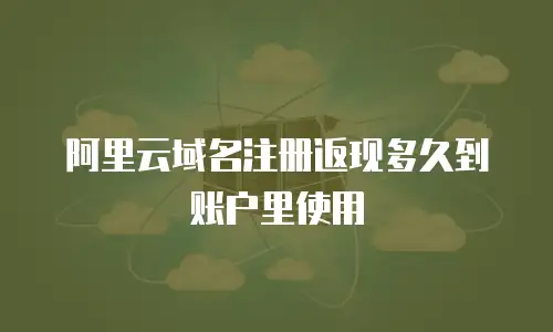 阿里云域名注册返现多久到账户里使用