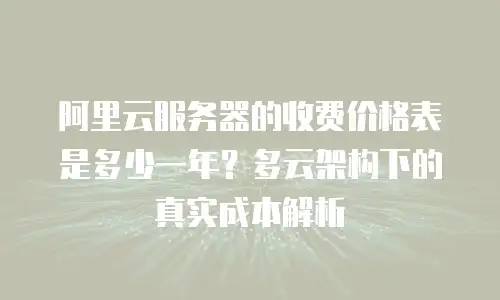 阿里云服务器的收费价格表是多少一年？多云架构下的真实成本解析
