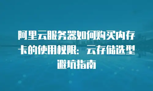 阿里云服务器如何购买内存卡的使用权限：云存储选型避坑指南