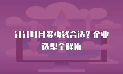 钉钉盯目多少钱合适？企业选型全解析