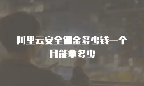 阿里云安全佣金多少钱一个月能拿多少