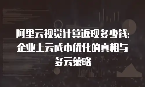 阿里云视觉计算返现多少钱：企业上云成本优化的真相与多云策略