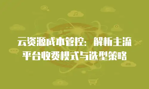云资源成本管控：解析主流平台收费模式与选型策略