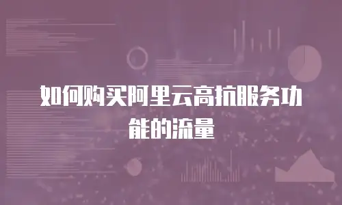 如何购买阿里云高抗服务功能的流量