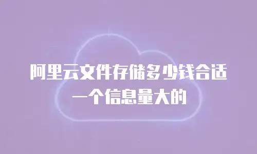 阿里云文件存储多少钱合适一个信息量大的