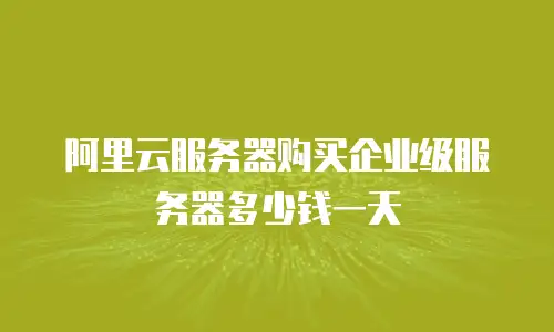 阿里云服务器购买企业级服务器多少钱一天