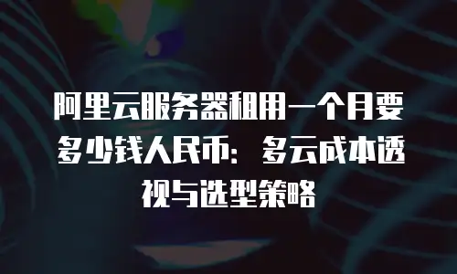 阿里云服务器租用一个月要多少钱人民币：多云成本透视与选型策略