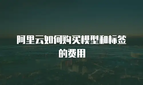 阿里云如何购买模型和标签的费用