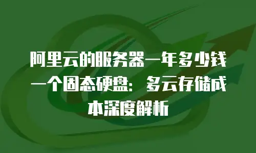 阿里云的服务器一年多少钱一个固态硬盘：多云存储成本深度解析