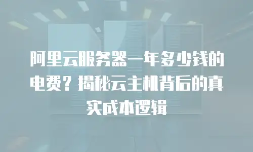 阿里云服务器一年多少钱的电费？揭秘云主机背后的真实成本逻辑