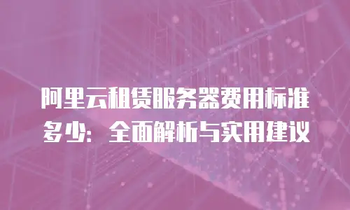 阿里云租赁服务器费用标准多少：全面解析与实用建议