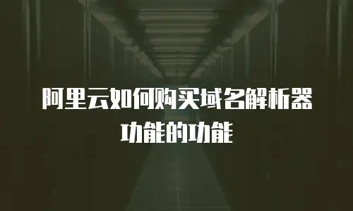 阿里云如何购买域名解析器功能的功能