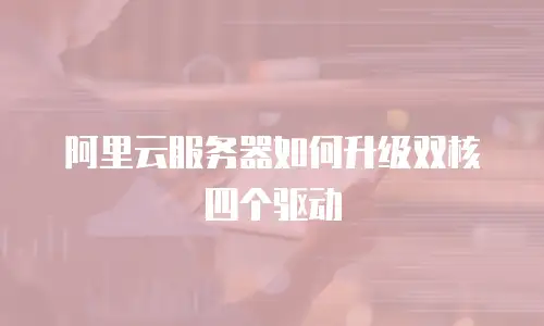 阿里云服务器如何升级双核四个驱动