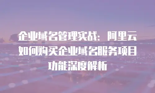 企业域名管理实战：阿里云如何购买企业域名服务项目功能深度解析
