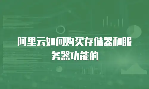 阿里云如何购买存储器和服务器功能的
