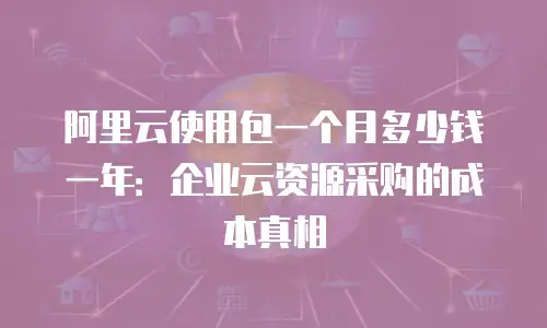 阿里云使用包一个月多少钱一年：企业云资源采购的成本真相