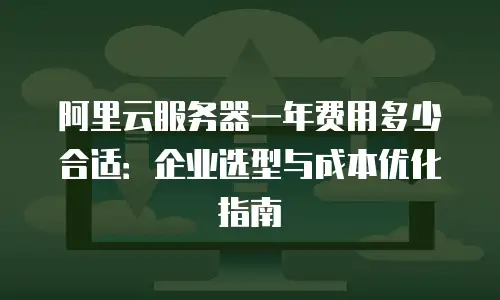 阿里云服务器一年费用多少合适：企业选型与成本优化指南