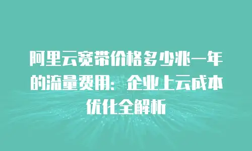 阿里云宽带价格多少兆一年的流量费用：企业上云成本优化全解析