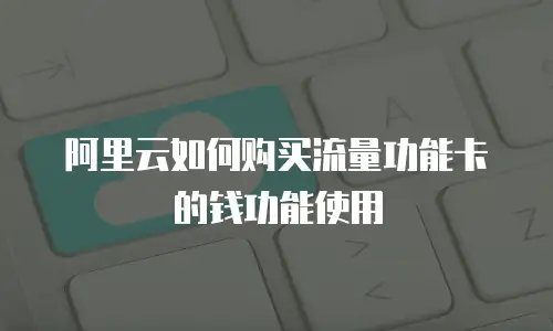 阿里云如何购买流量功能卡的钱功能使用