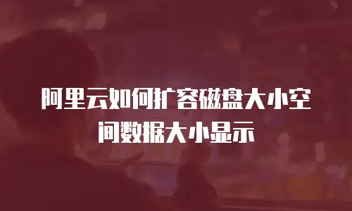 阿里云如何扩容磁盘大小空间数据大小显示