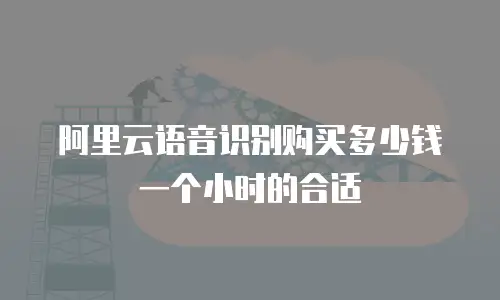 阿里云语音识别购买多少钱一个小时的合适