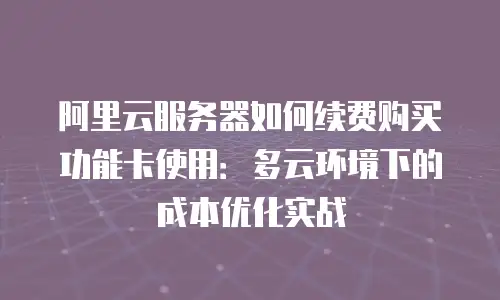 阿里云服务器如何续费购买功能卡使用：多云环境下的成本优化实战