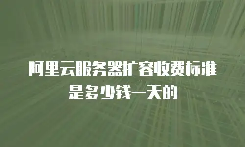 阿里云服务器扩容收费标准是多少钱一天的