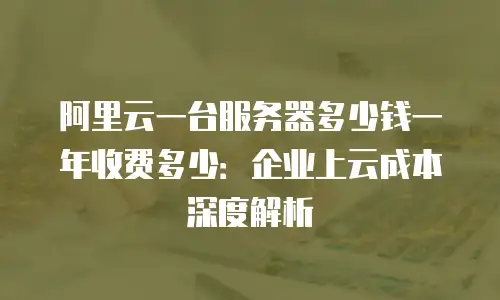 阿里云一台服务器多少钱一年收费多少：企业上云成本深度解析