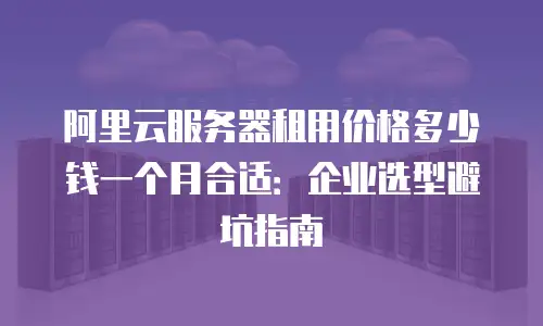 阿里云服务器租用价格多少钱一个月合适：企业选型避坑指南