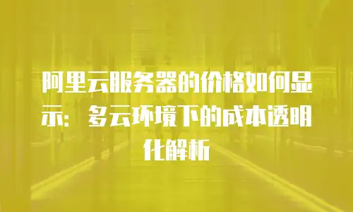 阿里云服务器的价格如何显示：多云环境下的成本透明化解析