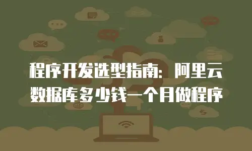 程序开发选型指南：阿里云数据库多少钱一个月做程序