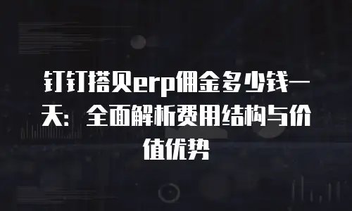 钉钉搭贝erp佣金多少钱一天：全面解析费用结构与价值优势