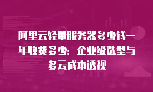 阿里云轻量服务器多少钱一年收费多少：企业级选型与多云成本透视