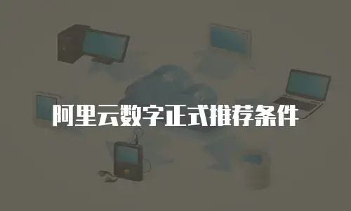 阿里云数字正式推荐条件