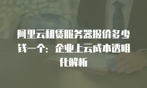 阿里云租赁服务器报价多少钱一个：企业上云成本透明化解析