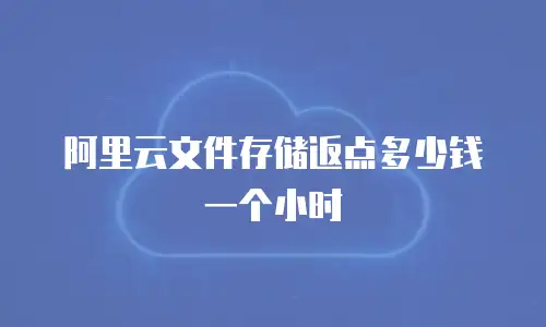 阿里云文件存储返点多少钱一个小时