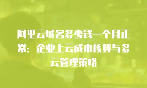 阿里云域名多少钱一个月正常：企业上云成本核算与多云管理策略